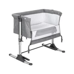 Schardt Joy Wiege/Beistellbett Aluminium/Leinen Hellgrau -Roba Verkäufe 2024 13 820 wiege joy seitenteil offen 1