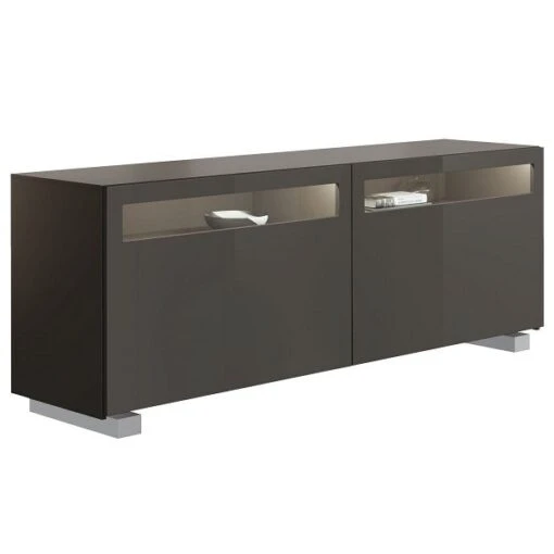 Now! Vision By Hülsta Sideboard 4R 2 Schiebetüren 70,4x211,3x52 - Lack-grau/Lack-Hochglanz-grau -Roba Verkäufe 2024 1418 huelsta now vision 151070f3 sideboard mit schiebetuer 4