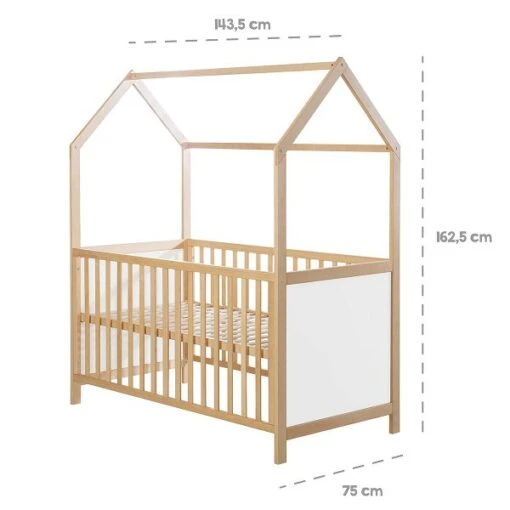 Roba Hausbett 70x140 Cm Natur/weiß Umbaubar Zum Juniorbett -Roba Verkäufe 2024 203121nafs hausbett70x140 i 01