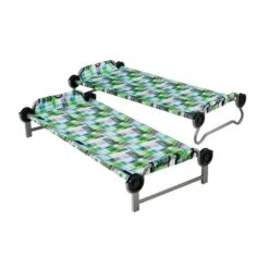 Kid-O-Bunk Campingbett Block Pattern Mit Seitentaschen Das Etagenbett Von Disc-O-Bed -Roba Verkäufe 2024 30205b 2 singles