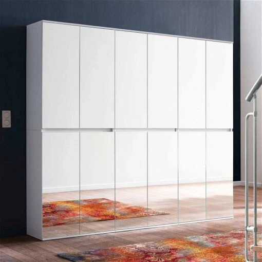 Trendteam Mirror Spiegelgarderobenschrank Weiß Melamin | 222 Cm -Roba Verkäufe 2024 30508