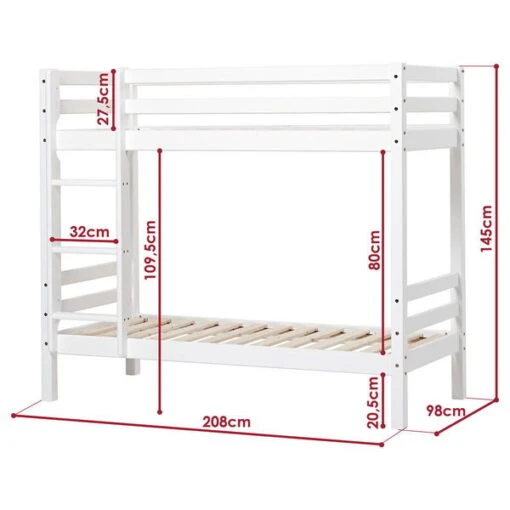 Hoppekids Etagenbett ECO Dream 90x200 Cm Nicht Teilbar | Mit Gerader Leiter -Roba Verkäufe 2024 36 1000 32 09a dimensions non divisible 1