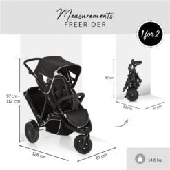 Hauck Freerider Geschwisterwagen -Roba Verkäufe 2024 4007923513040.pt04.freerider sh12 black