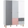 VOX Concept Baby Kleiderschrank 3-türig Pink White/grey/graphite -Roba Verkäufe 2024 5020019 concept szafa 3drzwiowa 0007 roz 1