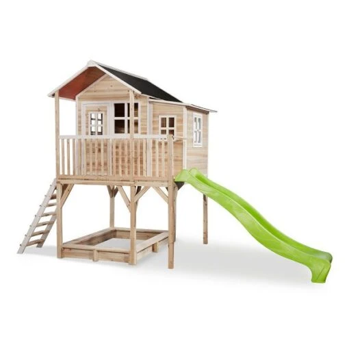 EXIT TOYS EXIT Loft 750 Holzspielhaus - Natur Extra Hoch - Mit Sandkasten, Rutsche & Anbau -Roba Verkäufe 2024 50 08 21