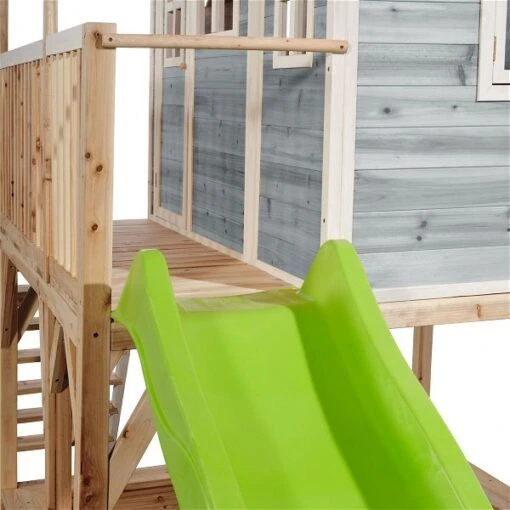 EXIT TOYS EXIT Loft 750 Holzspielhaus - Blau Extra Hoch - Mit Sandkasten, Rutsche & Anbau -Roba Verkäufe 2024 50 08 25 1