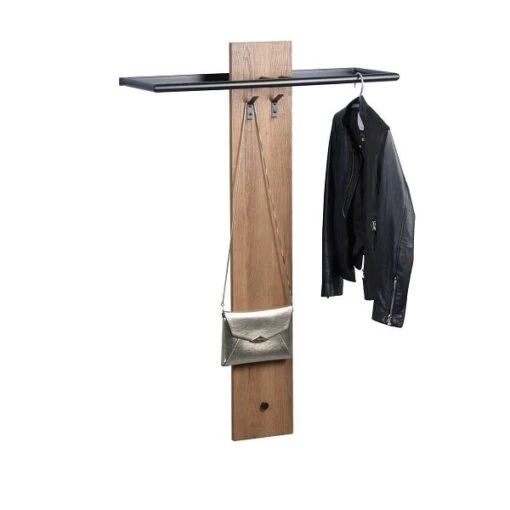 HomeTrends4You Garderobe Singapur MDF Dekor Eiche Braun | Metall Schwarz -Roba Verkäufe 2024 721030