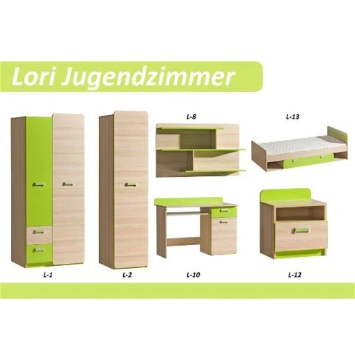 Ticaa Lori Jugendzimmer 6-teilig Grün Komplettzimmer -Roba Verkäufe 2024 897398 1