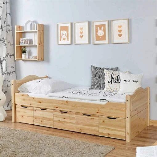 Ticaa Einzelbett Leni Mit 5er Schubkästen Massivholz - 100x200 Cm -Roba Verkäufe 2024 952312 1p2isffzk1zobqzs