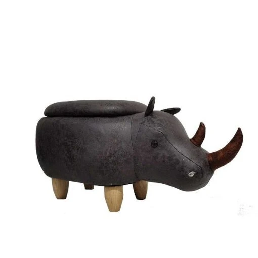 Nature Kid Tierhocker Nashorn Schwarz Mit Staufach Weich Gepolsterter Sitzhocker Für Kinder -Roba Verkäufe 2024 artkid tierhocker nashorn schwarz 2