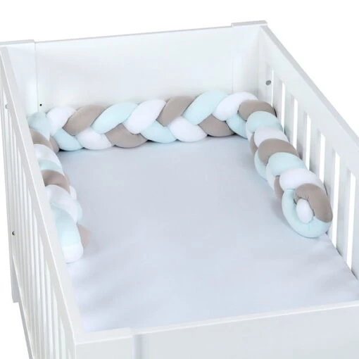 Babybay Nestchenschlange Geflochten Für Kinderbetten Weiß/beige/aqua -Roba Verkäufe 2024 babybay kinderbett nestchenschlange geflochten weiss beige aqua 501971 004