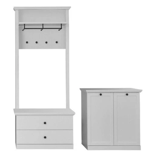 Trendteam Baxter Garderoben-Set 2-teilig Weiß Dekor | Garderobe + Kommode -Roba Verkäufe 2024 brandson baxter gd 1860 916 01 frontal freisteller