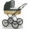 HESBA ClassicKorb Kinderwagen Außen 685 Innen 180 Black Edition - Räder Schwarz 30 Cm, Ledergriff Dunkelgrün -Roba Verkäufe 2024 classickorb 300sl fb685 180 black edition lg darkgreen