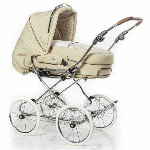 HESBA Condor Coupe Kinderwagen Außen 298 Innen 718 Räder Weiß 30 Cm, Ledergriff Braun -Roba Verkäufe 2024 condor coupe 300eva fb298 718 lg braun