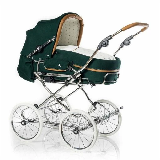 HESBA Corrado Kinderwagen Außen 647 Innen 250 Teilleder Räder Weiß 30 Cm, Ledergriff Hellbraun -Roba Verkäufe 2024 corrado 300eva fb647 250 lg hellbraun