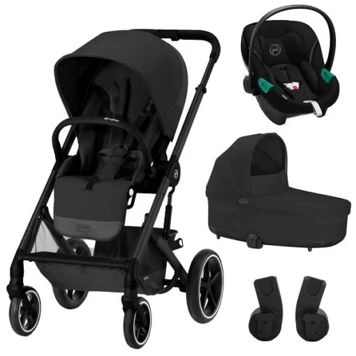 CYBEX Balios S LUX Kinderwagen & CYBEX Aton S2 I-Size Moon Black Bundle -Roba Verkäufe 2024 cybex balios s lux cot s lux aton s2 i size adapter moon black bundle