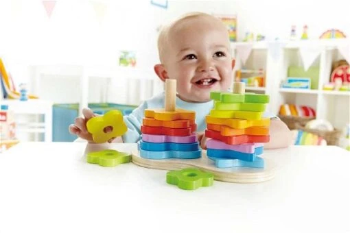 Hape Regenbogen Steckspiel E0406 -Roba Verkäufe 2024 e0406 double rainbown stacker child 3 1