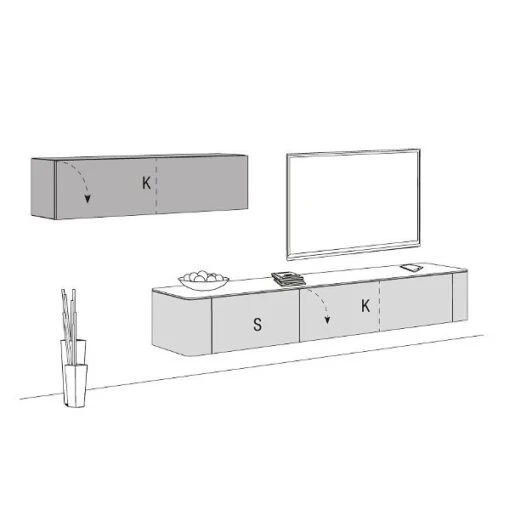 Hülsta Gentis Wohnwand 6 - Akzent Holz - Breite 332,2 Cm -Roba Verkäufe 2024 gentis 6 strich