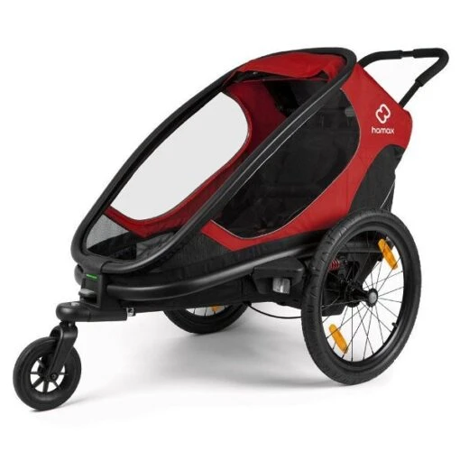 Hamax Outback Fahrradanhänger Rot/Schwarz Inkl. Deichsel & Buggyrad -Roba Verkäufe 2024 ham400064 hamax outback one red black rad