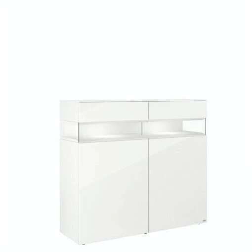 Hülsta Neo Highboard 2 Schubkästen Und 2 Türen Hochglanzlack Reinweiß -Roba Verkäufe 2024 huelsta neo 134475f4