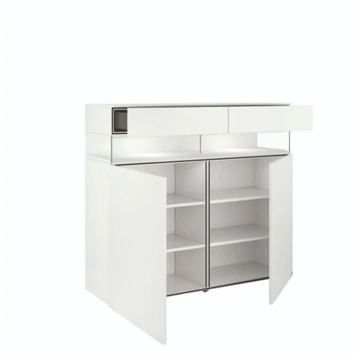 Hülsta Neo Highboard 2 Schubkästen Und 2 Türen Hochglanzlack Reinweiß -Roba Verkäufe 2024 huelsta neo 134476f4