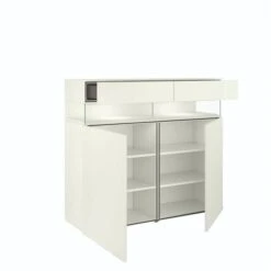 Hülsta Neo Highboard 2 Schubkästen Und 2 Türen Hochglanzlack Weiß -Roba Verkäufe 2024 huelsta neo 134479f4