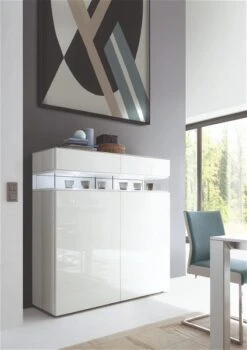 Hülsta Neo Highboard 2 Schubkästen Und 2 Türen Hochglanzlack Reinweiß -Roba Verkäufe 2024 huelsta neo 134517f3