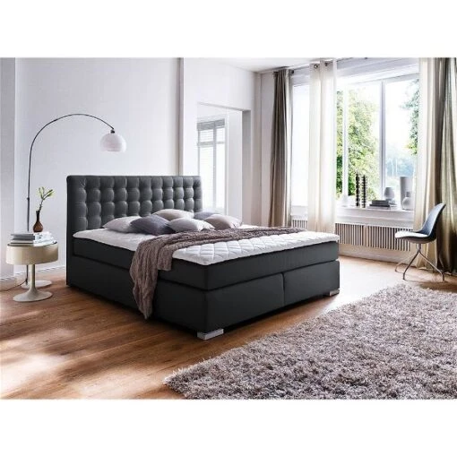 Meise Isa Boxspringbett 140 X 200 Cm Schwarz Kunstleder - Inklusive Lieferung -Roba Verkäufe 2024 isa boxspring schwarz 6001 14 1