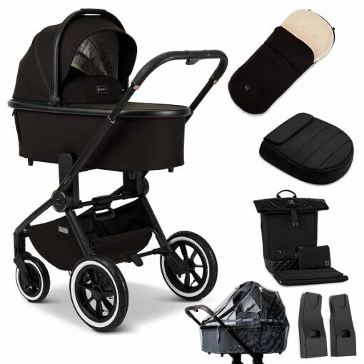 Moon Resea Plus Kinderwagen Black/black Matt Zubehör Bundle -Roba Verkäufe 2024 k24 reseaplus 64940530 wanne black 633 6 backleft zubehoer bundle