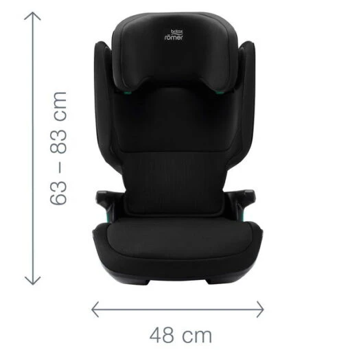 Britax Römer Kidfix M I-Size Cosmos Black Kindersitz Gruppe ECE R 129 / I-Size -Roba Verkäufe 2024 kidfix m i size dimension images angle 03