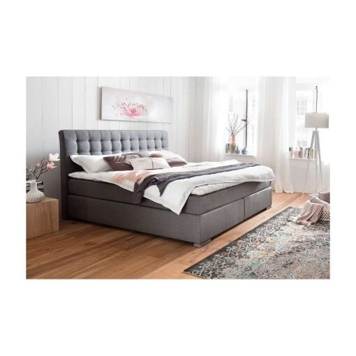 Meise Lenno Boxspringbett 160 X 200 Cm Grau Stoff Kopfteil Gesteppt & Gratis Lieferung -Roba Verkäufe 2024 lenno boxspring 4086 16 gr 2