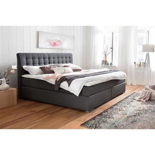 Meise Lenno Boxspringbett 180 X 200 Cm Anthrazit Stoff Kopfteil Gesteppt & Gratis Lieferung -Roba Verkäufe 2024 lenno boxspring anthrazit 4086 16 anthrazit gr 3