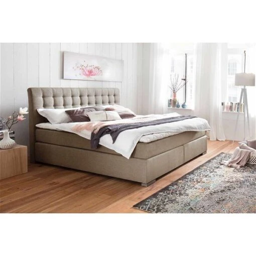 Meise Lenno Boxspringbett 140 X 200 Cm Beige Stoff Kopfteil Gesteppt & Gratis Lieferung -Roba Verkäufe 2024 lenno boxspring beige 4086 16 beige gr 1