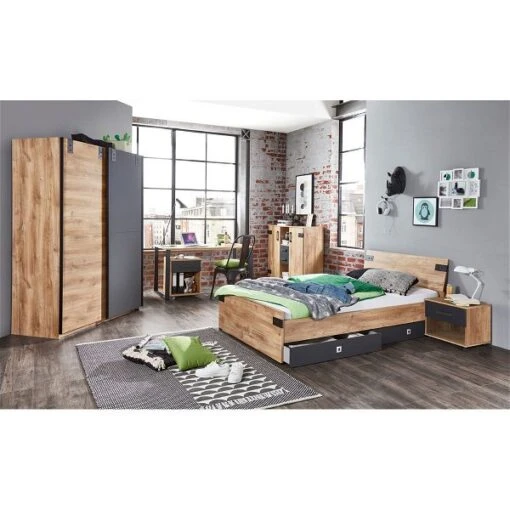 Wimex Liverpool Jugendzimmer 3-teilig Schiebeschr. Breit Bett 120cm Plankeneiche/Graphit -Roba Verkäufe 2024 liverpool j04 juzi kombi mit swt zpwudciwskbxbgqo 1