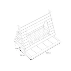 Nature Kid Ponca Tipibett Weiß 90 X 200 Cm Mit Bettschublade Liegefläche 90 X 190 -Roba Verkäufe 2024 ponca tipi bett mit schubkasten sketch 1 1