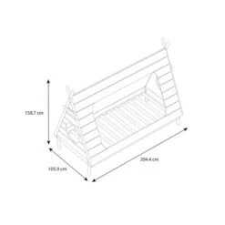 Nature Kid Ponca Tipibett Weiß 90 X 200 Cm Mit Bettschublade Liegefläche 90 X 190 -Roba Verkäufe 2024 ponca tipi bett ohne schubkasten sketch 1 1