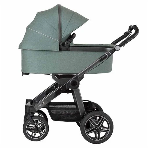 Hartan Rock It GTR Kinderwagen Bunny Dots (900) Mit Handbremse -Roba Verkäufe 2024 rock it 1200 178 900 falttasche ansicht seite mit ausgeklappter sonnenblende