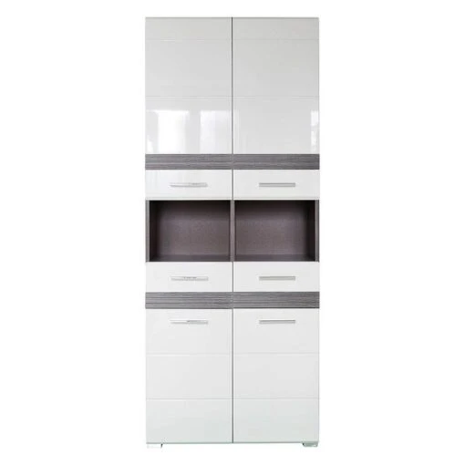 Trendteam Set-One Bad Hochschrank Breit Weiß / Rauchsilber -Roba Verkäufe 2024 setone bd 1336 105 03 freisteller 2