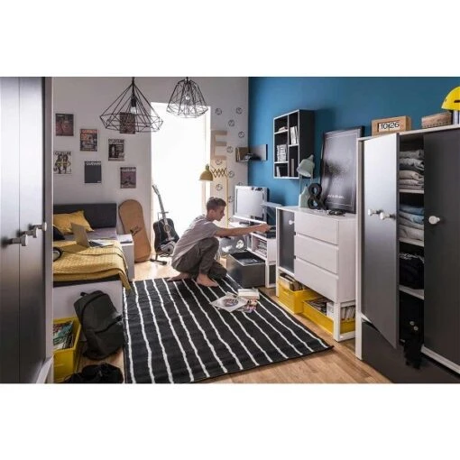 VOX Nest Jugendzimmer 2-türig Mit Sofabett Larch/graphite -Roba Verkäufe 2024 sofabett zimmer 1 gr 1