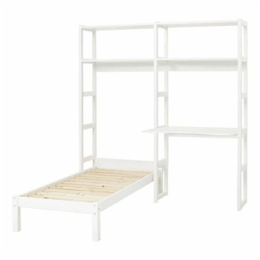 Hoppekids Storey Regalsystem 2-teilig Weiß Je 80 Cm, 4 Regalbretter, Bett 70x160 Cm, Tisch -Roba Verkäufe 2024 sto 24 07m 1