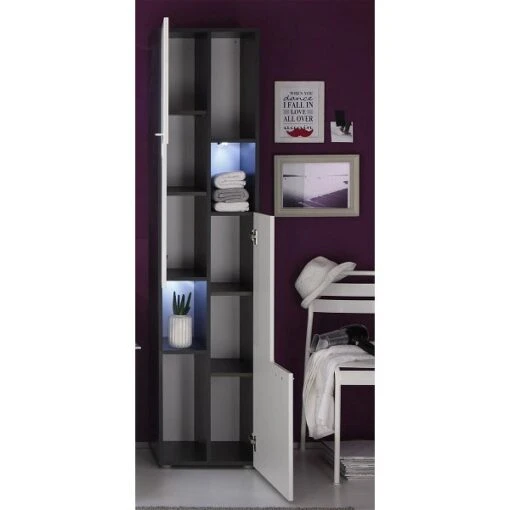 Trendteam Tetris Hochschrank Weiß / Graphit -Roba Verkäufe 2024 tetis bd 1330 103 03 geoffnet neu