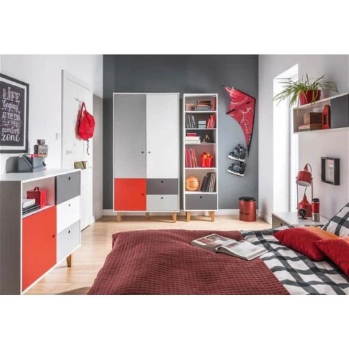 VOX Concept Jugendzimmer 2türig Red White/grey/graphite -Roba Verkäufe 2024 zimmer red 2t gr 1